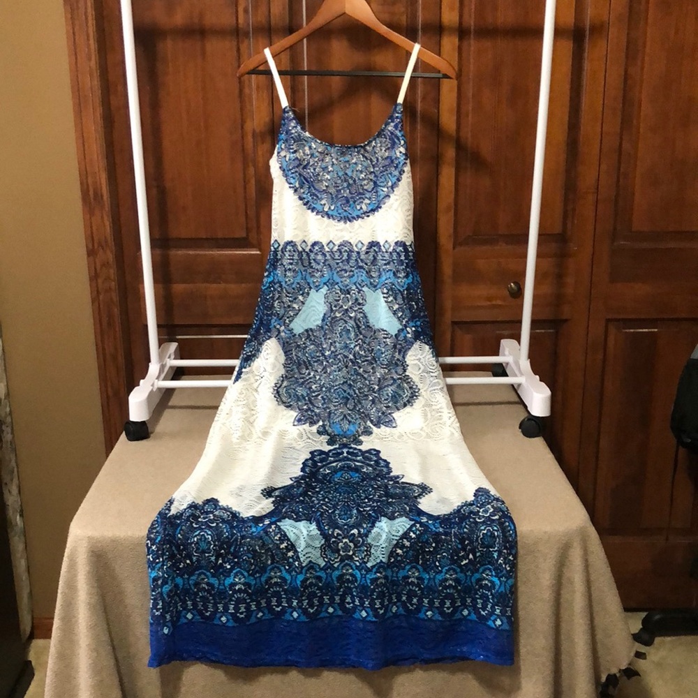 VENUS Lace Overlay Maxi Dress